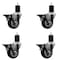 Service Caster 3.5'' Maroon Poly Swivel 1-3/4'' Expanding Stem Caster Set with Brake, 4PK SCC-EX20S3514-PPUB-MRN-PLB-134-4 - alternate 1